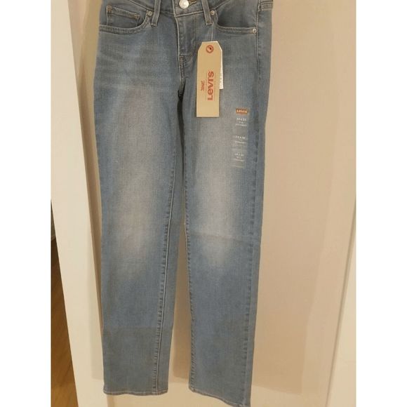 NEW Womens 24X32 LEVIS 714 Straight Leg Jeans Mid Rise Cotton 218340017 Blue - Picture 1 of 2